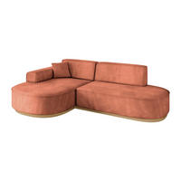 ECKSOFA Ottomane Links MARI-L1-v2 - 243x171x83 cm Koralle Velours - Koralle, Holzwerkstoff/Textil (243/171cm) - ALTDECOR