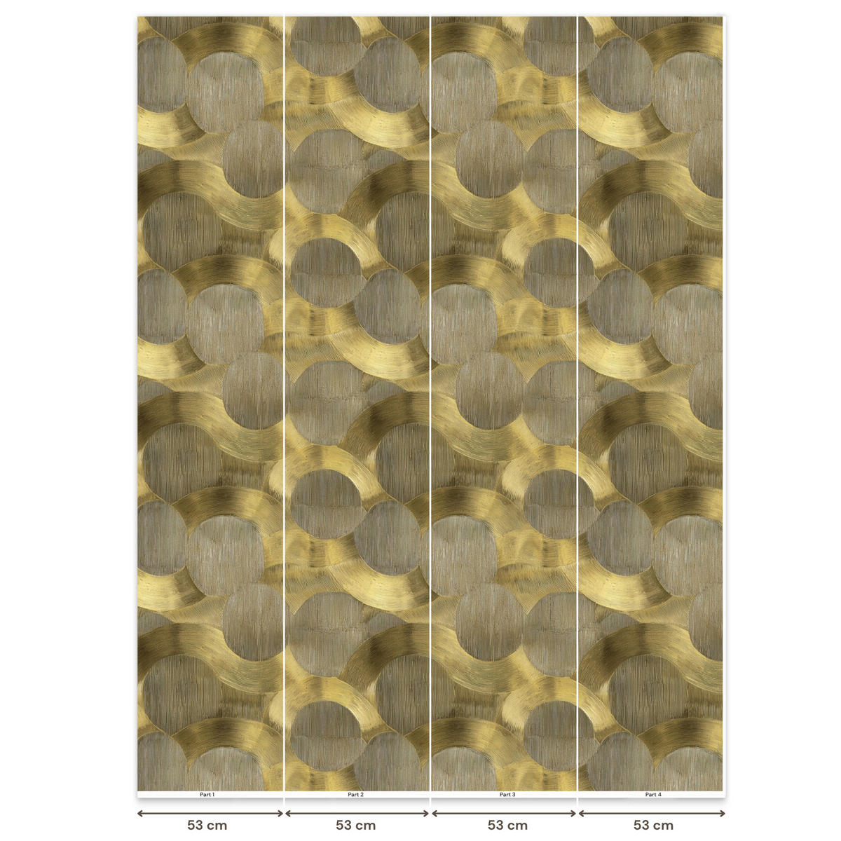 TAPETE - Modern - Geometrisch - Gold - 220x300 cm - Goldfarben, Papier (220/300cm) - OnlyWow