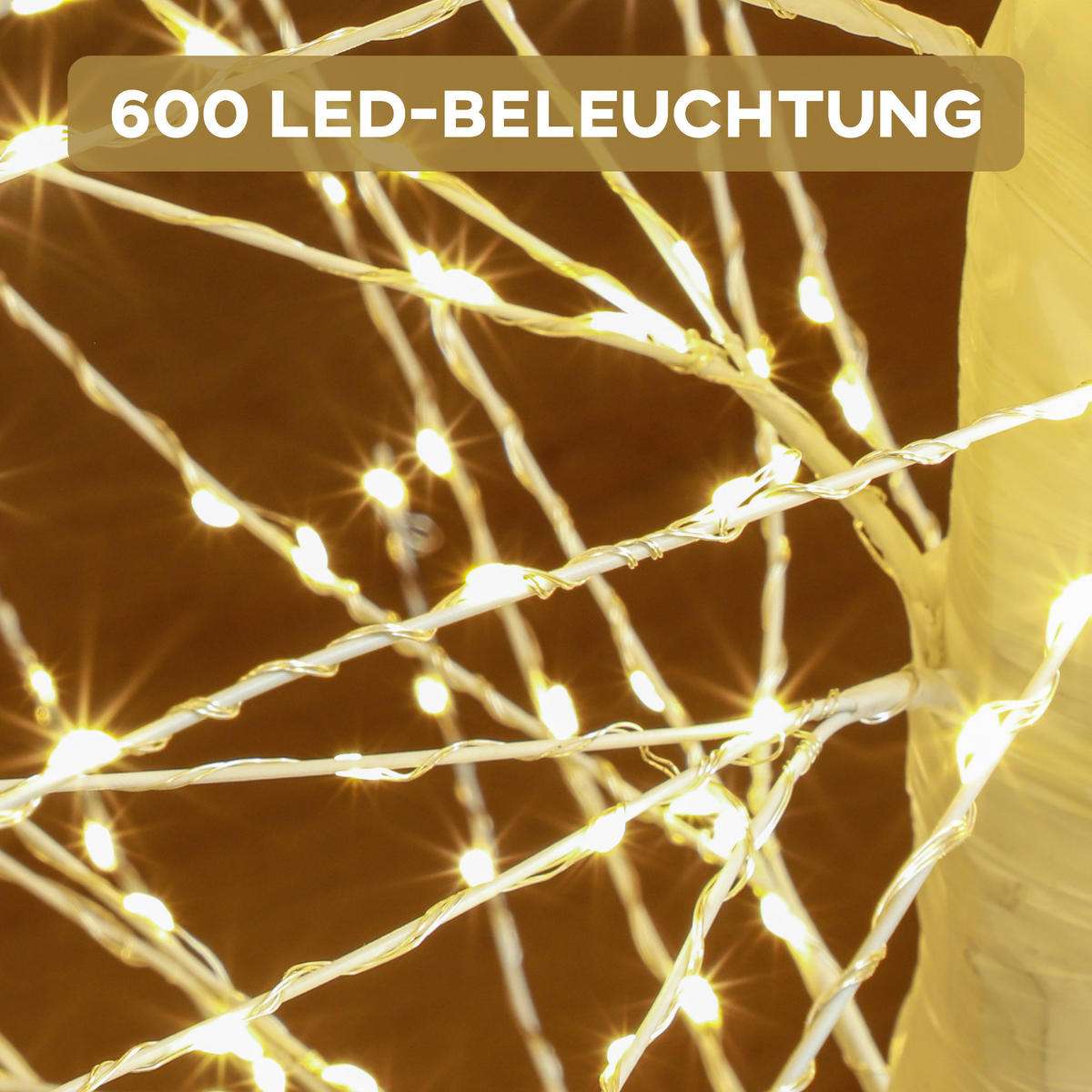 KUNSTTANNE mit LED-Beleuchtung, 180 cm hoher Weihnachtsbaum, Weiß - Weiß, Kunststoff (21/150/21cm) - HOMCOM