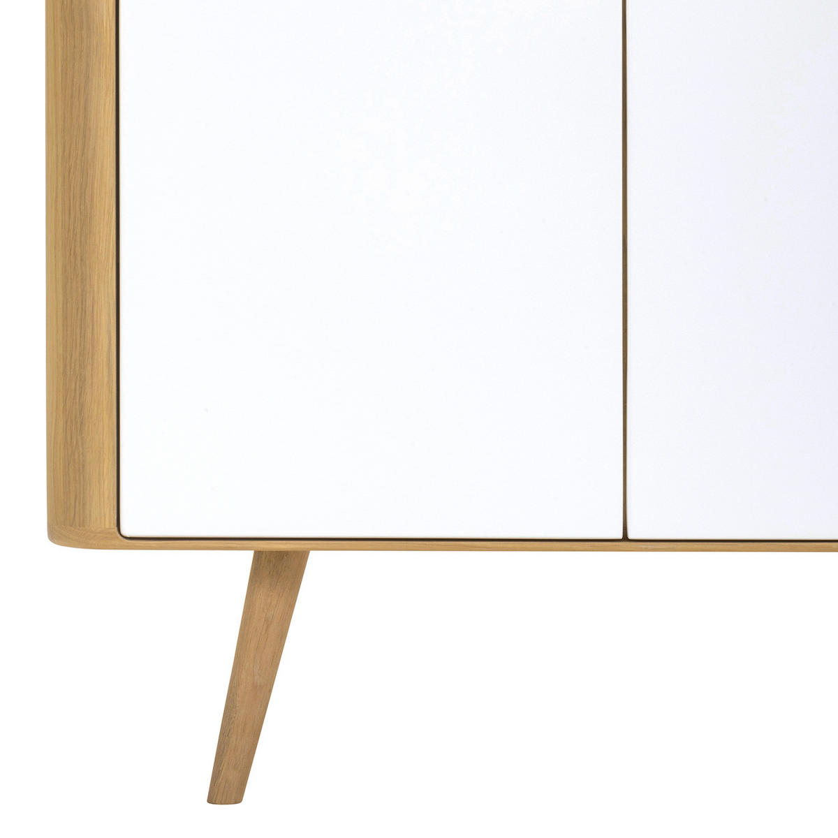 KOMMODE - Wildeiche teilmassiv - Eichefarben/Weiß, Holzwerkstoff (90/110/42cm) - home24