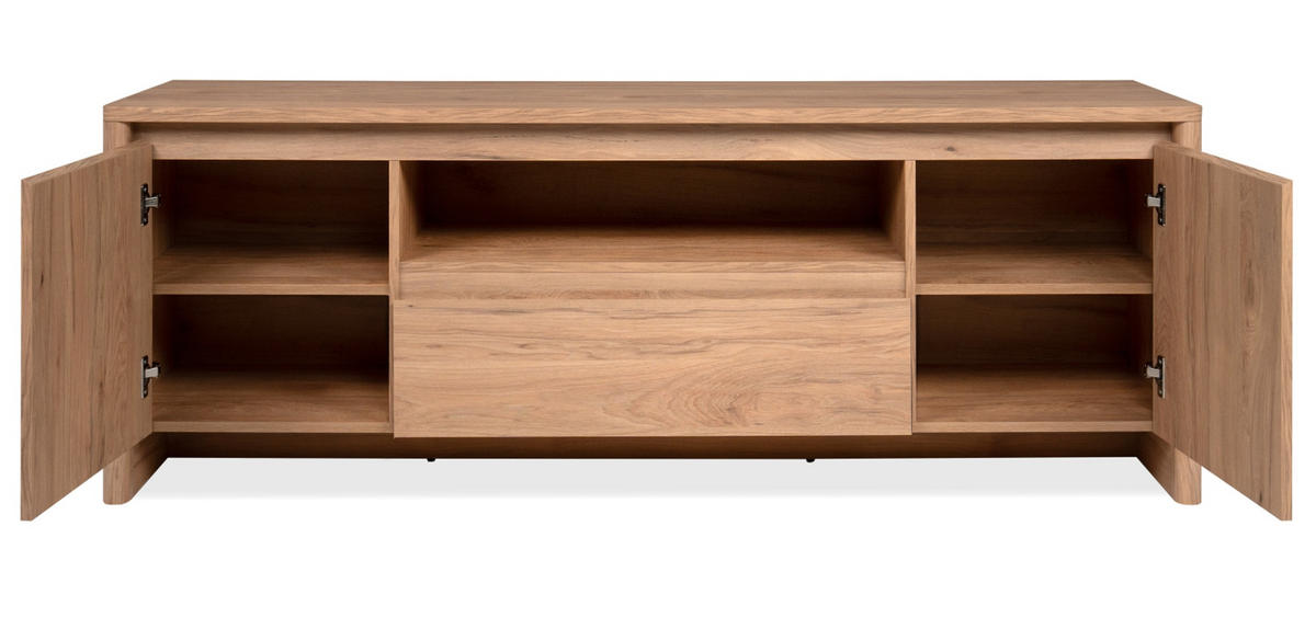 TV-LOWBOARD Hickory Walnuss 164 x 59 cm, TV Unterteil in modernem Design - Walnussfarben, Holzwerkstoff (163.5/59/40cm) - Furn.Design