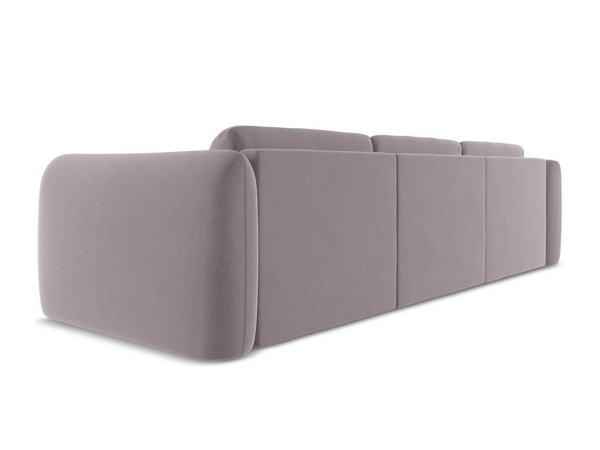 ECKSOFA Links Samt Stoff Violett - Lila/Flieder, Kunststoff/Textil (170/290cm) - Makamii