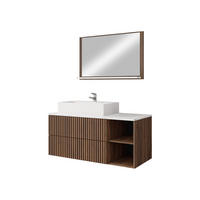 BADMÖBEL-SET Kertos Rillen I - Braun, Holzwerkstoff (100/57/45cm) - MIRJAN24