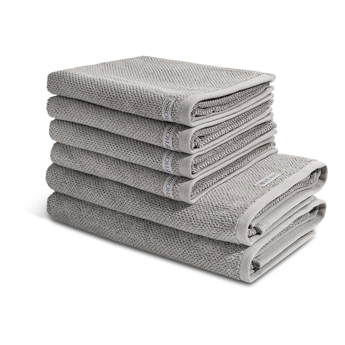 FROTTIERSET Selection 6-teilig - Grau, Textil (50/100cm) - Ross