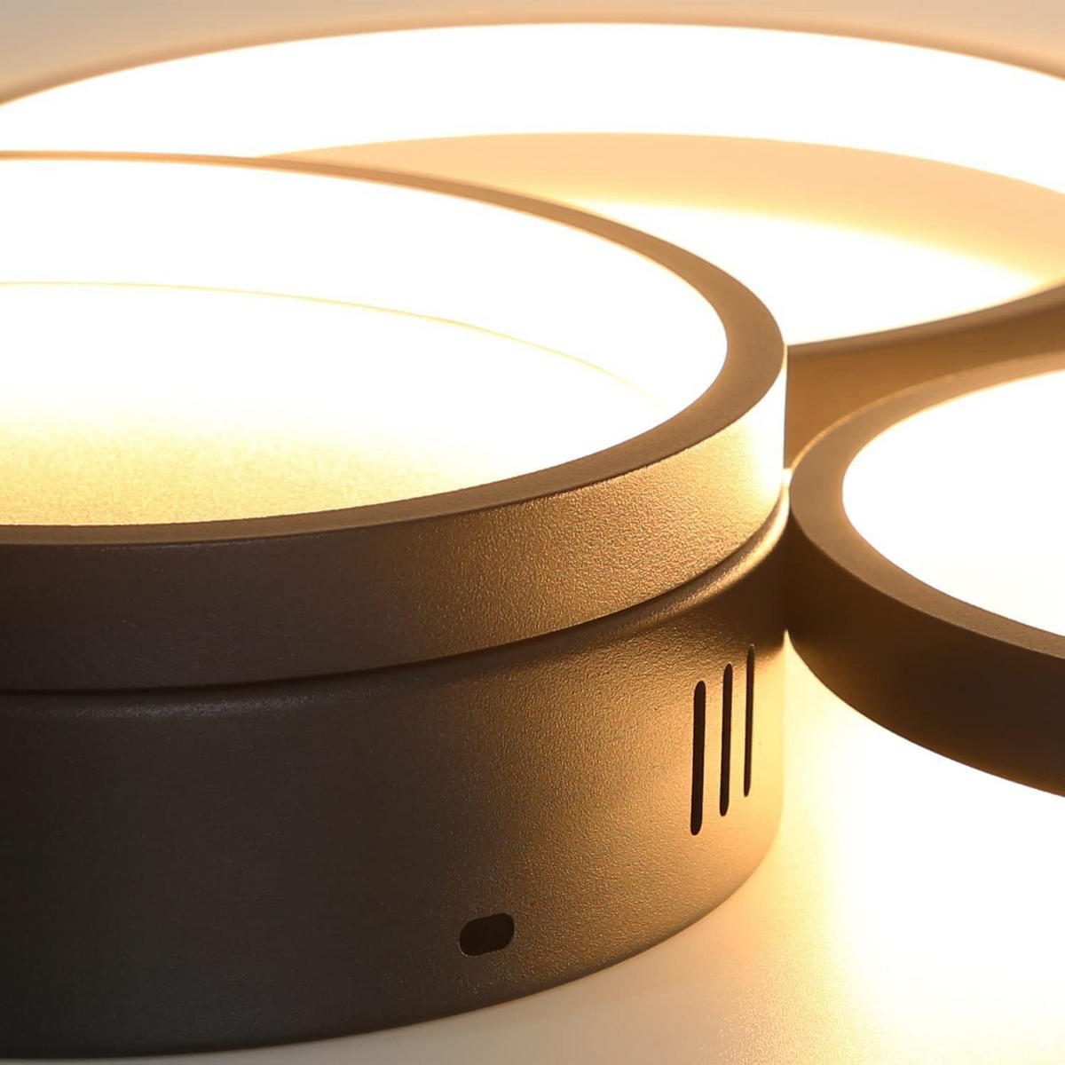 LED-DECKENLEUCHTE Dreiring 43.5/35.5/6 cm - Schwarz, Metall (43.5/35.5/6cm) - Nettlife