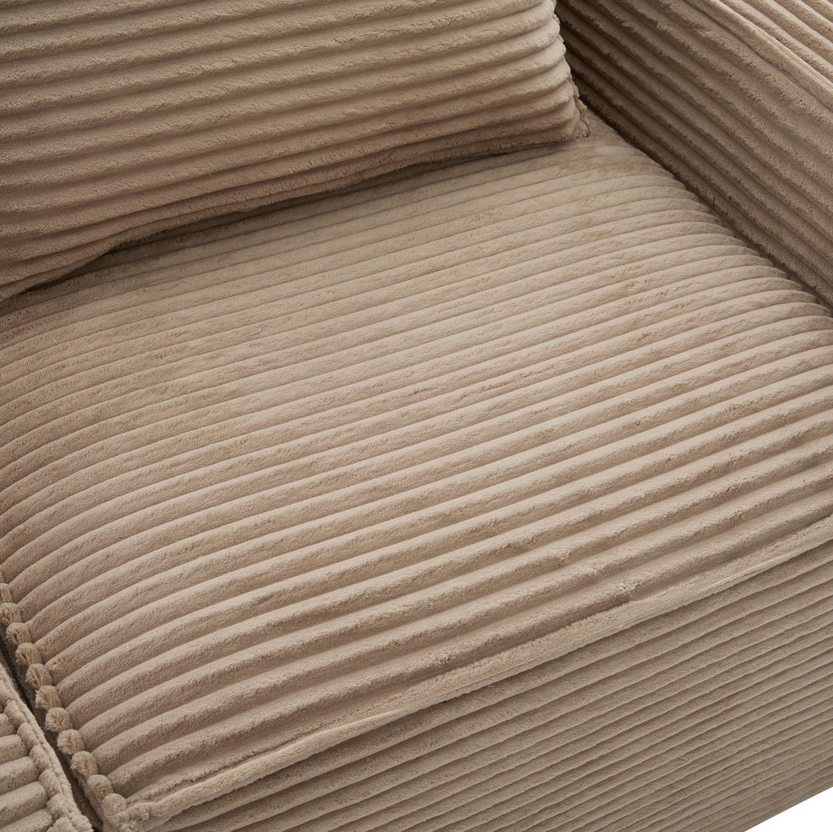 SOFA modulares 2-Sitzer 188 x 90 x 75 cm Cord Khaki - Braun, Kunststoff (188/75/90cm) - Meubliv