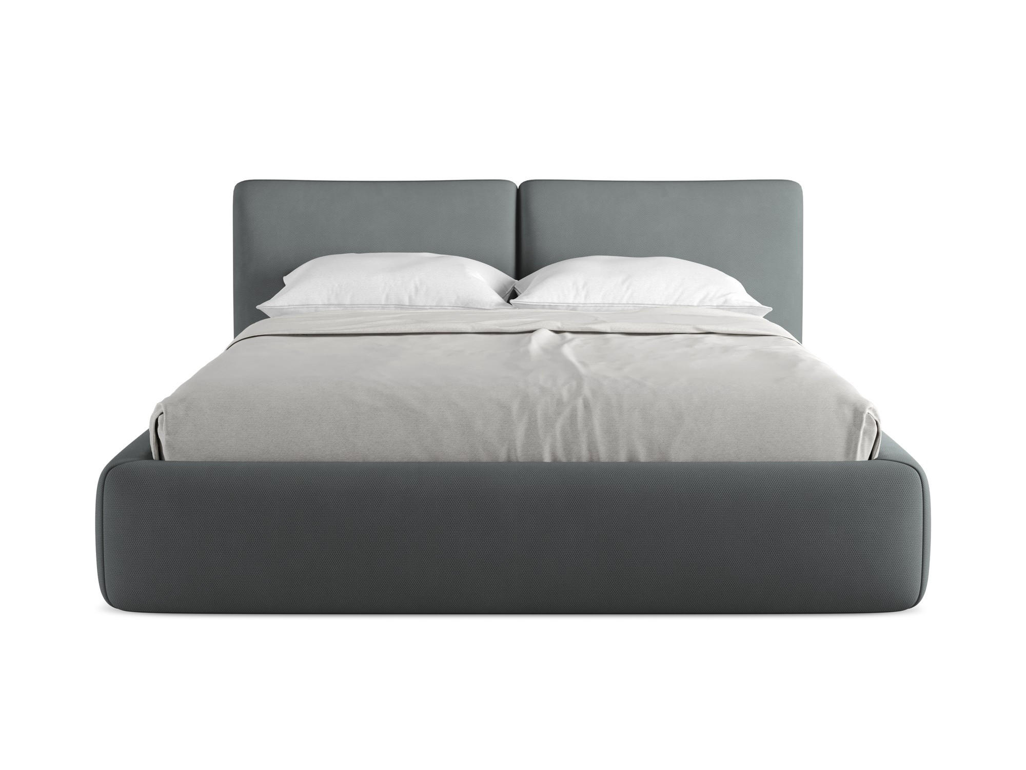 POLSTERBETT mit Bettkasten und Lattenrost 180x228 Grau - Schwarz/Graphitfarben, Kunststoff/Textil (160/200cm) - Makamii