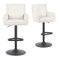 BARHOCKER Nova 2er-Set - Creme/Schwarz, Textil/Metall (55/100/58cm) - DUBI Möbel