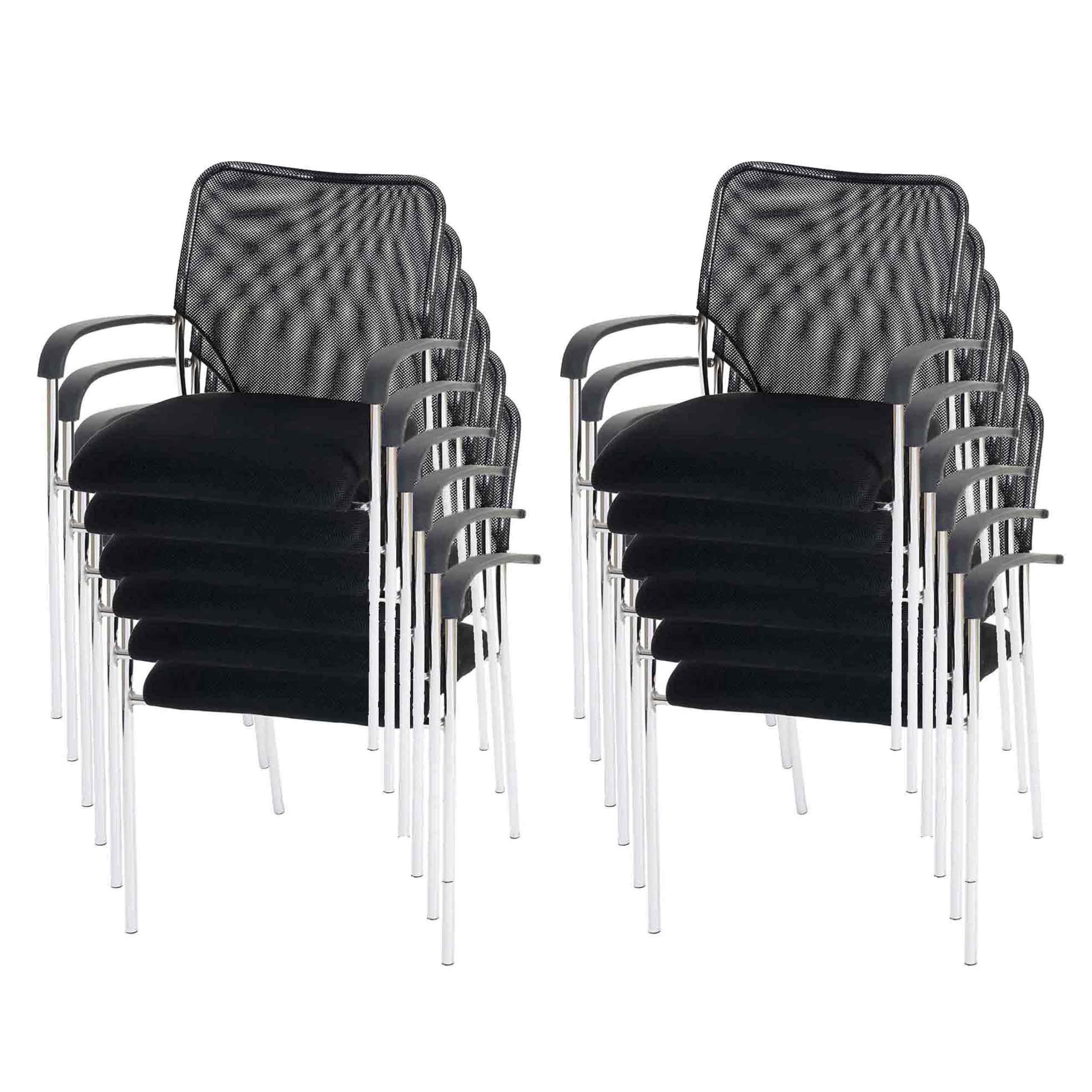 BESUCHERSTUHL 12ER-SET Schwarz - Schwarz, Textil (55/83/60cm) - MCW