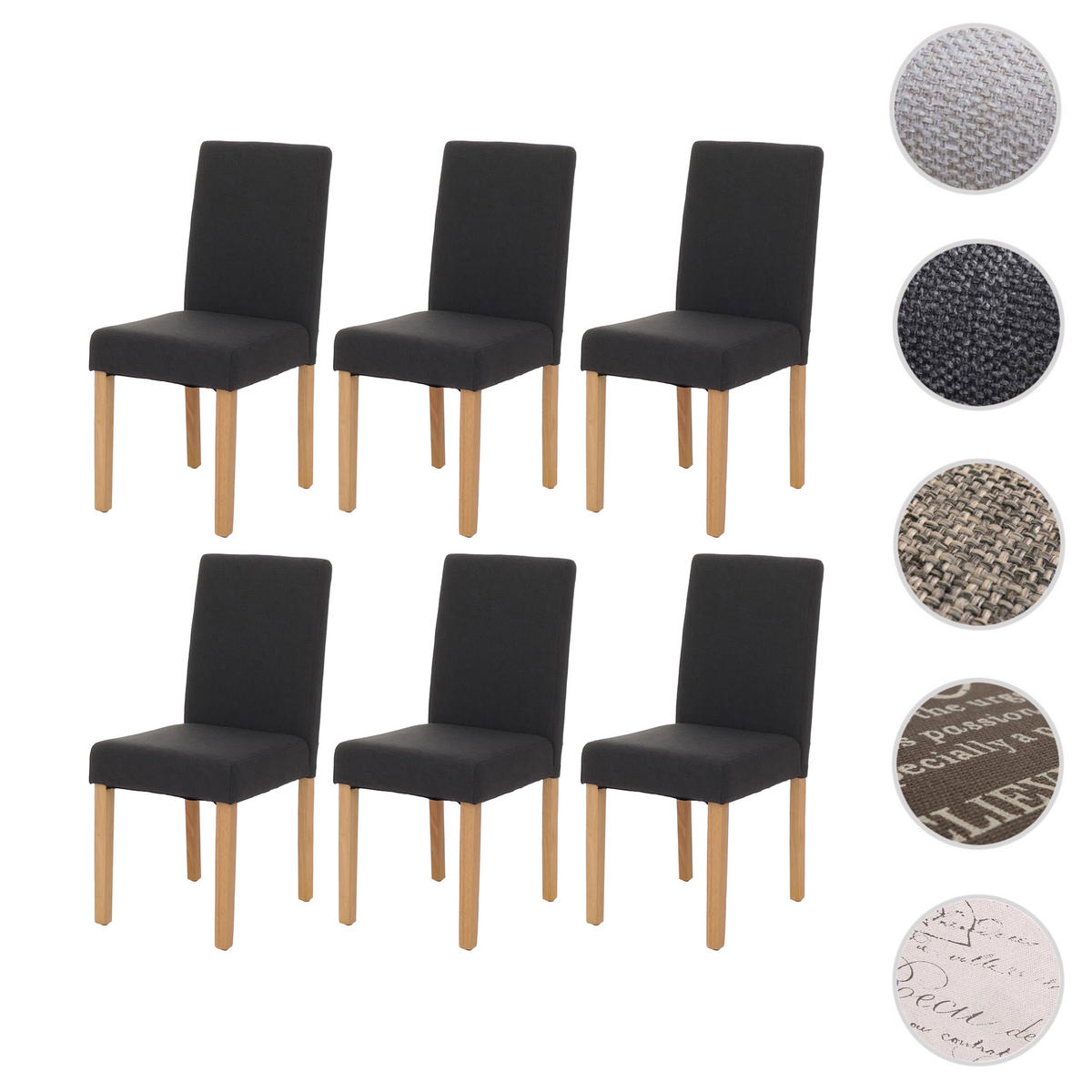 ESSZIMMERSTUHL Schwarz, Braun 4er-Set - Schwarz/Braun, Textil (43/90/56cm) - MCW