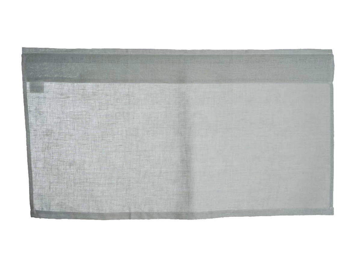 SCHEIBENGARDINE reines Leinen stein-grau 85/45 cm - Grau, Naturmaterialien (45/85cm) - beties Heimtextil