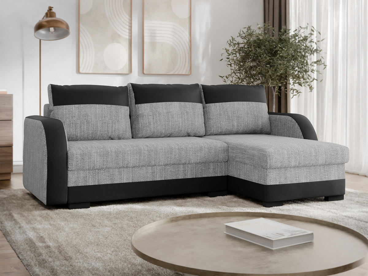 COLTAR Jozef - negru/gri, material textil/lemn (230/140cm) - MIRJAN24