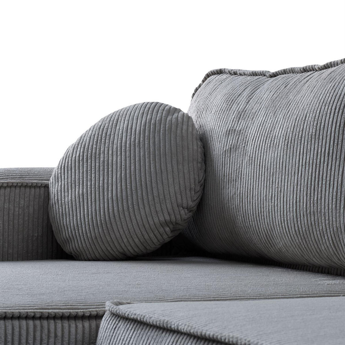 ECKSOFA VENUS mit Schlaffunktion und Bettkasten, Poso 60 - Grau, Textil (275/178cm) - Lookway