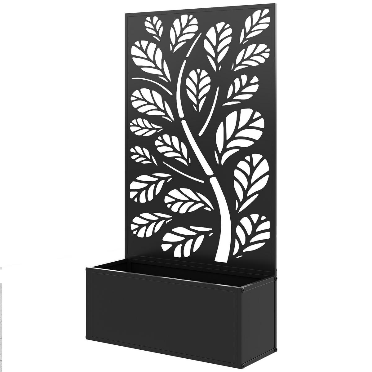 HOCHBEET DE-12273 61/23/113 cm, 2-in-1 Design Anthrazit - Schwarz, Metall (61/113/23cm) - ComfortXL
