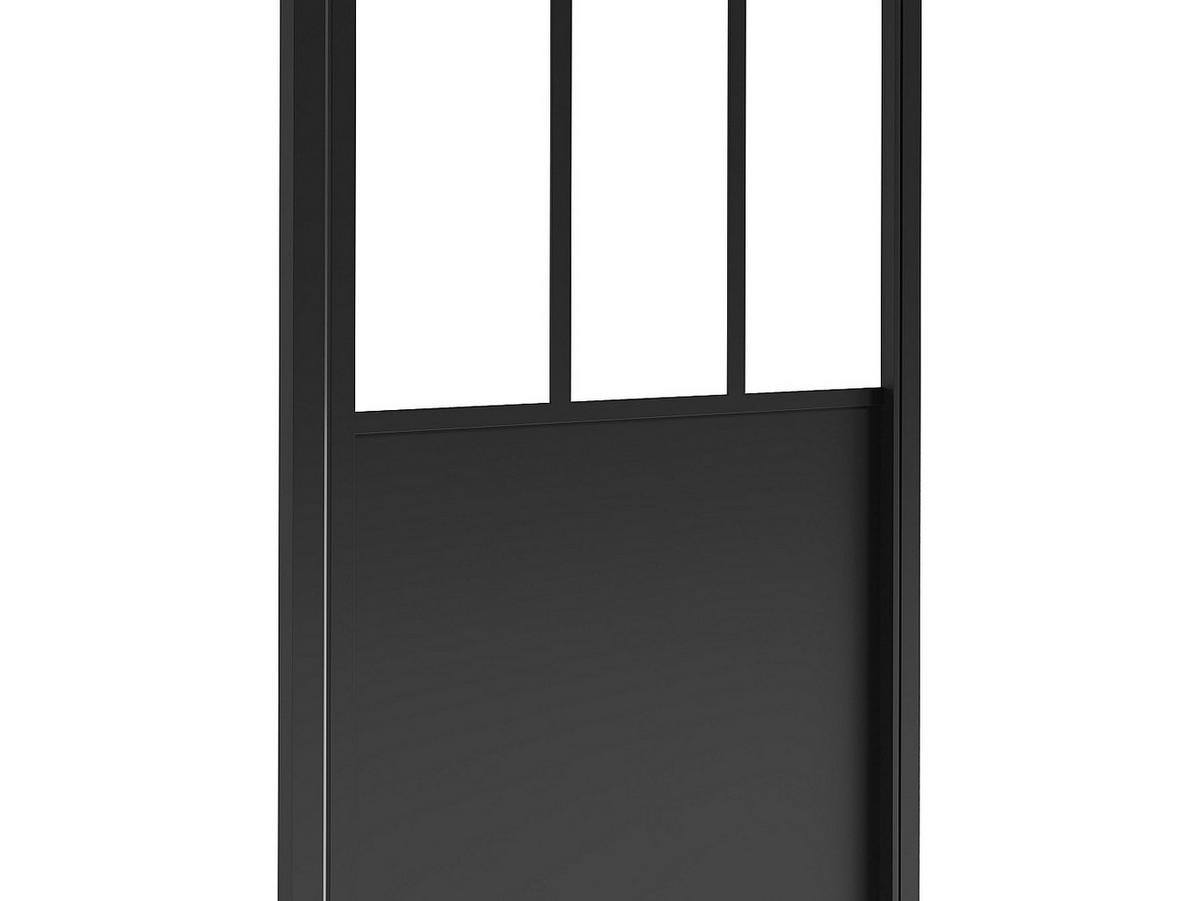 DUSCHTÜR Schwingtür - Atelier-Stil - 80 x 195 cm - Schwarz matt - URBANIK - Schwarz, Metall (80/195cm) - Vente-Unique