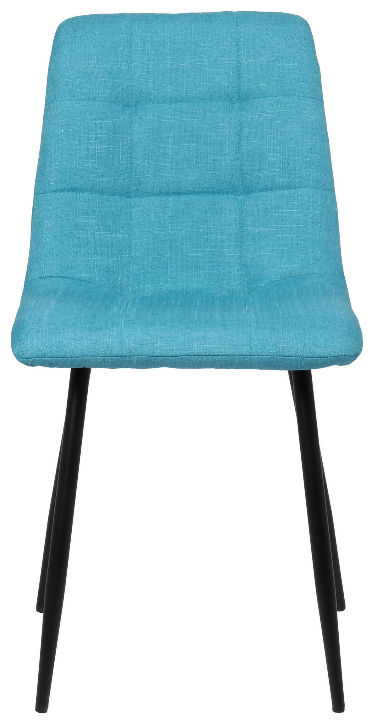 ESSZIMMERSTUHL Till, 2er Set Stoff, Gestell Metall matt Schwarz Türkis - Türkis/Blau, Textil/Metall (45/88/52cm) - TPFLiving