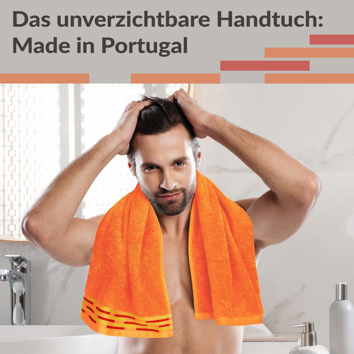 HANDTUCH Lugano Orange 2er 50x100 cm - Orange, Textil (50/100cm) - Lashuma