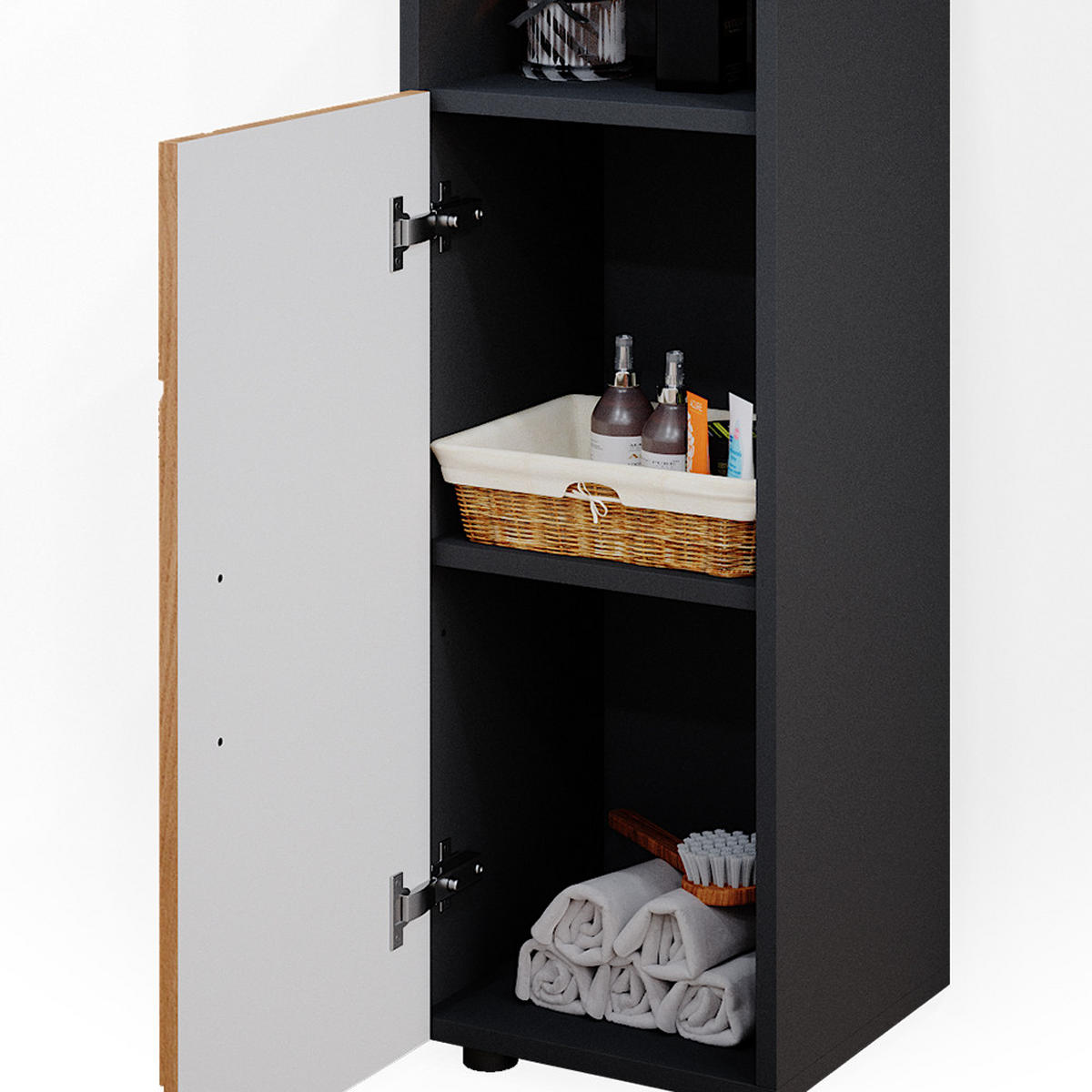 MIDISCHRANK Irma Goldkraft Eiche 30 x 95 cm - Anthrazit/Eiche Wotan, Holzwerkstoff (30/95/30cm) - Vicco