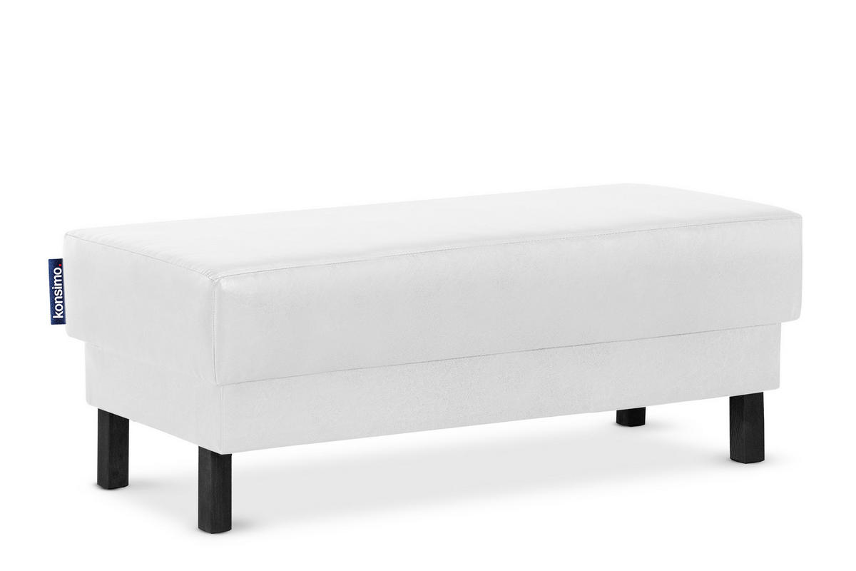 SITZHOCKER ESPECTO auf hohen Holzbeinen, weiß - Schwarz/Weiß, Textil (106/47/56cm) - KONSIMO®