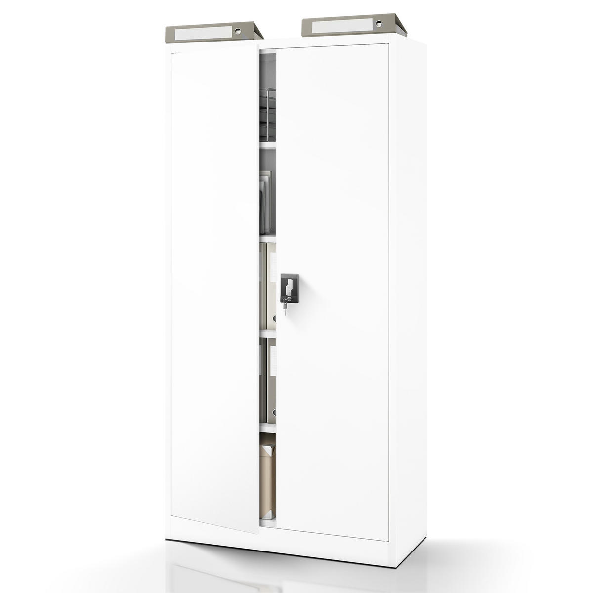 AKTENSCHRANK JAN H - Weiß, Metall (90/195/40cm) - Jan Nowak