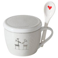 WEIHNACHTSTASSE Jumbo Lovelies 600 ml - Hellgrau, Keramik (0.6L) - Boltze Home