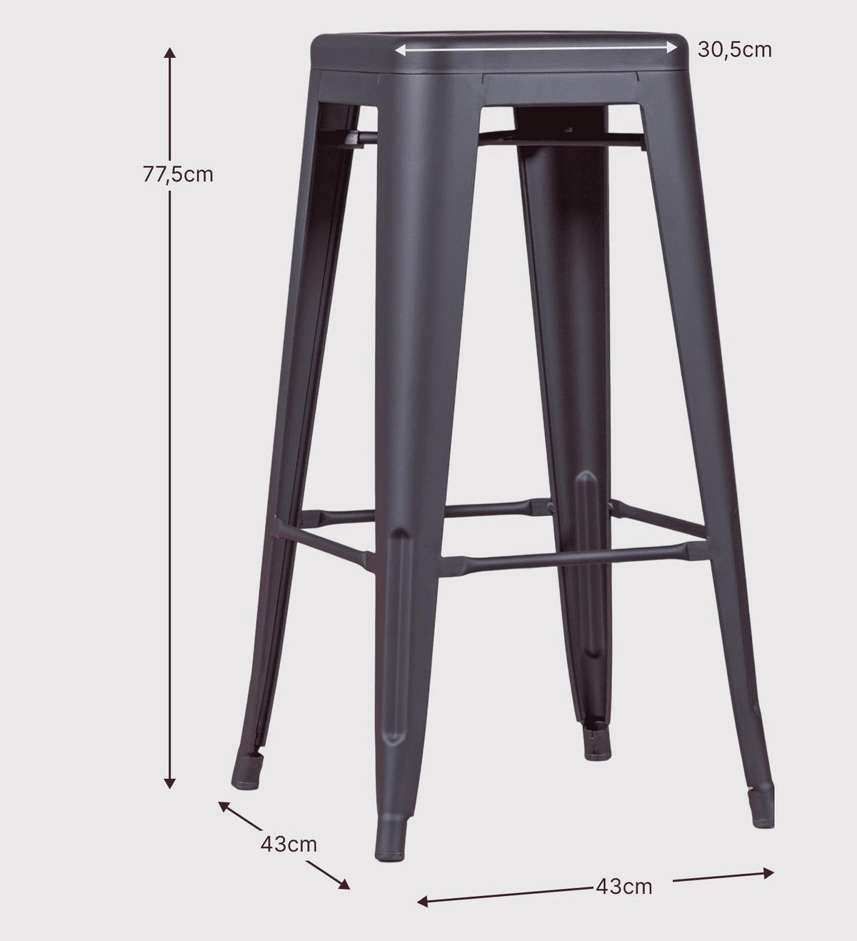 HOCKER Metall Alufarben - Alufarben, Metall (43/78/43cm) - Nest Dream