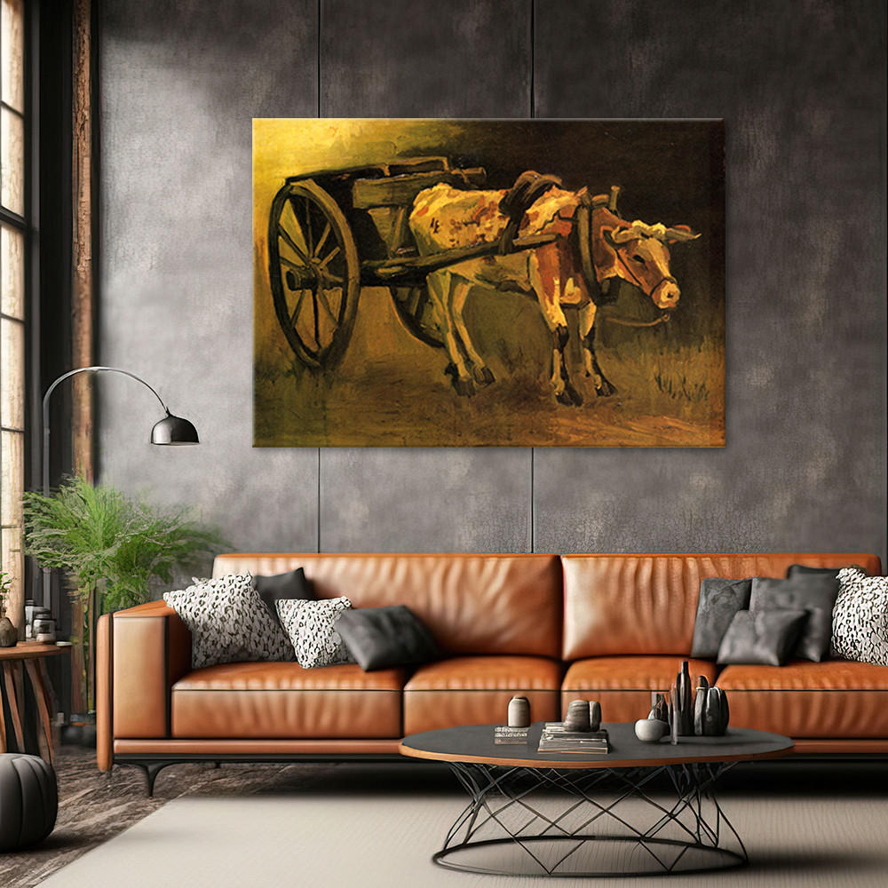 WANDBILD wagen und ochse v. van Gogh - Multicolor, Textil (60/40cm) - Feeby