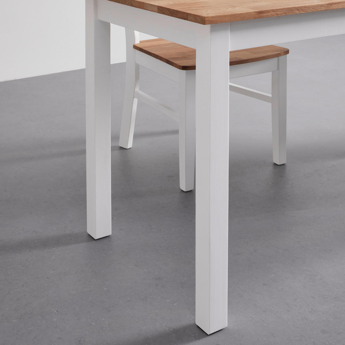 ESSTISCH Antalia Naturfarben /Weiß Echtholz - Naturfarben, Holz (60/120/75cm) - Bessagi Home