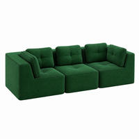 ECKSOFA modular mit 74 cm Sitztiefe Cord - Grün, Kunststoff (104/69/297cm) - Meubliv