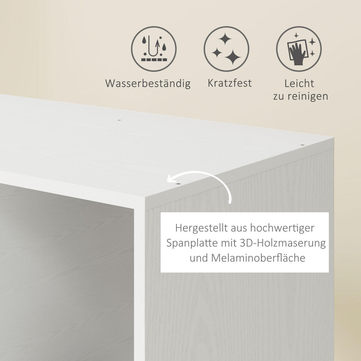 KLEIDERSCHRANK-AUF-ROLLEN Spanplatte Aluminiumlegierung Weiß - Weiß, Holz (40/128/80cm) - HOMCOM