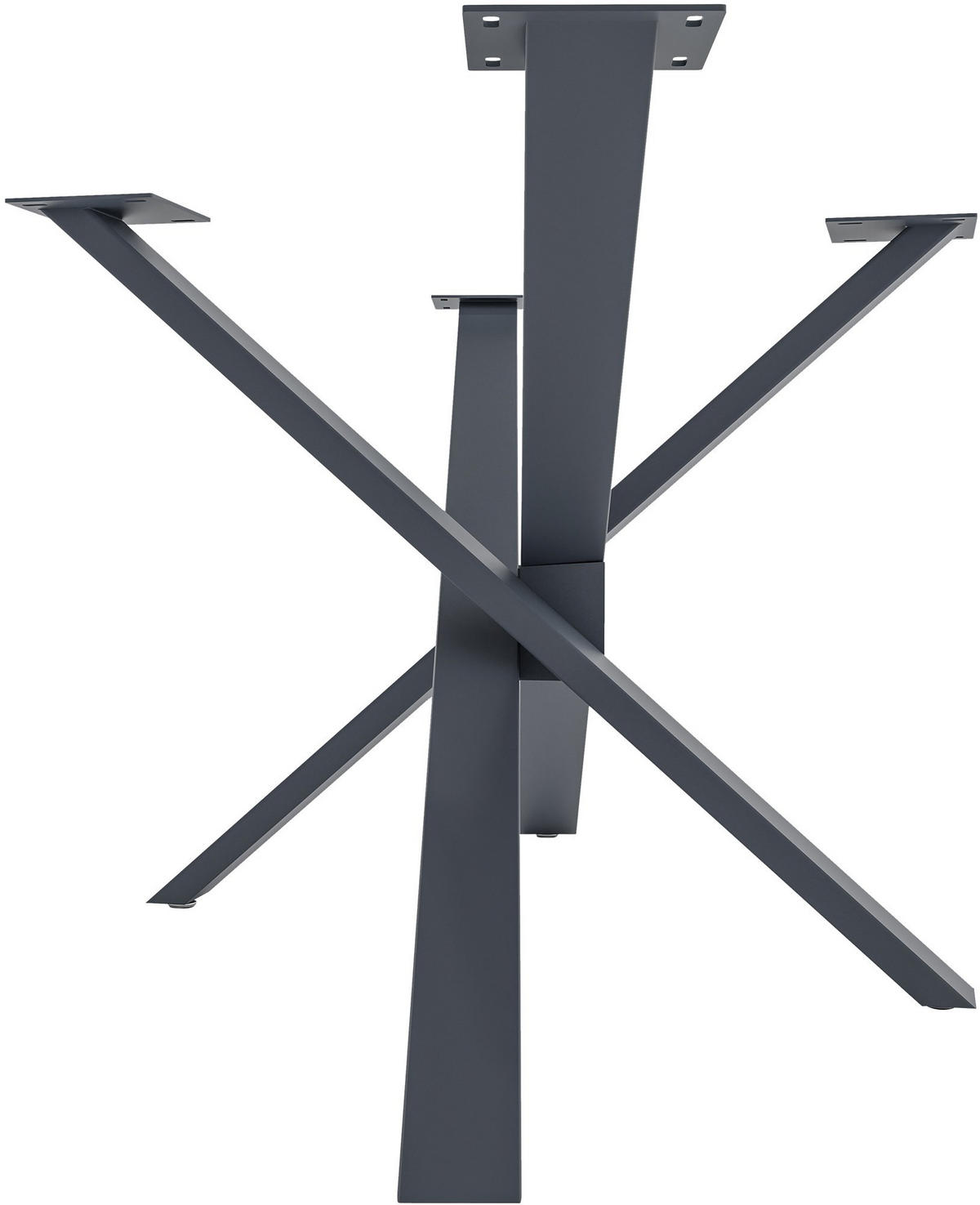 TISCHBEIN eckig 160/80/72 cm Metall grau - Grau, Metall (160/72/80cm) - CLP