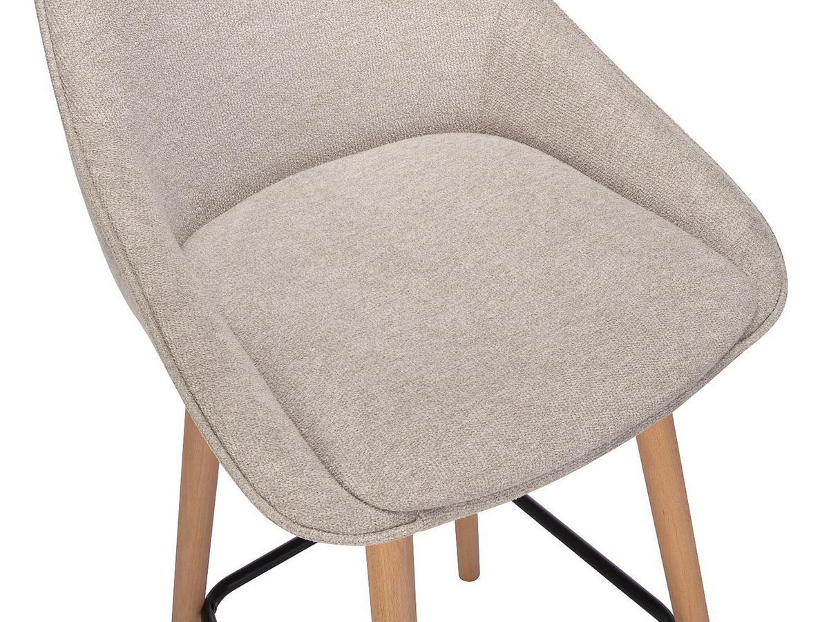 BARHOCKER - 47.5 cmcm x 53.5 cmcm - Stoff - Beige - MASURIE - Beige, Textil (47.5/100/53.5cm) - Vente-Unique