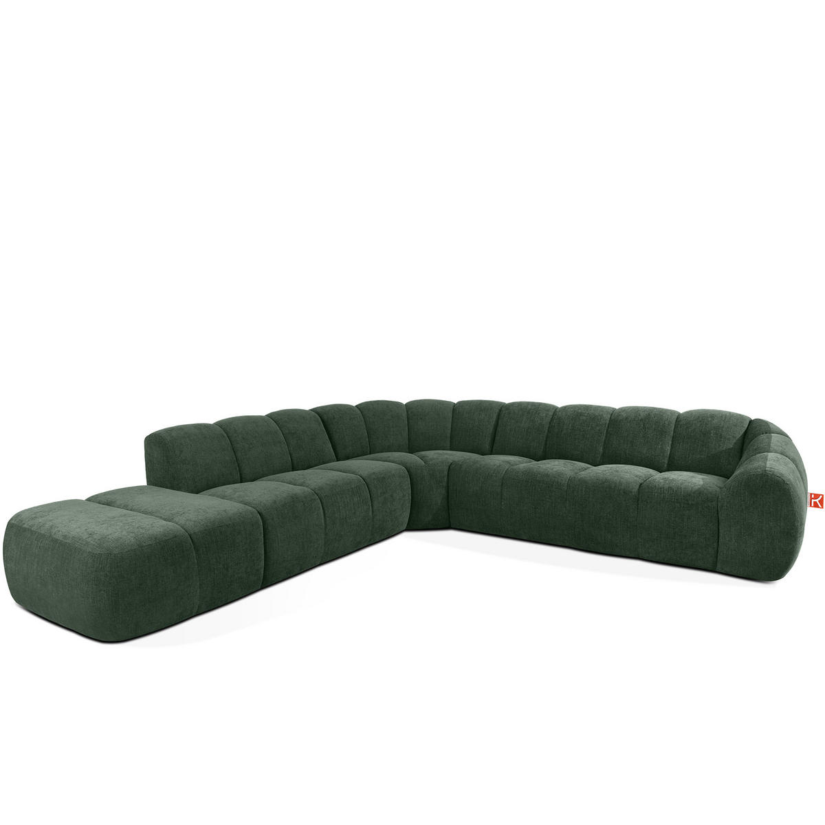 ECKSOFA LINKS FLAVA, Dunkelgrün - Dunkelgrün, Holz/Holzwerkstoff (310/314cm) - KONSIMO®