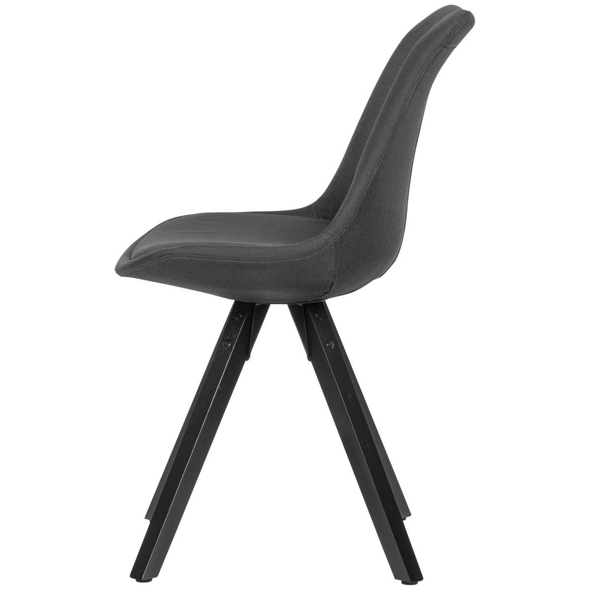 ESSZIMMERSTUHL Stoffbezug mit Holzgestell Modern gepolstert, Grau 49x52x87 cm - Schwarz/Grau, Holz/Textil (49/87/52cm) - KADIMA DESIGN