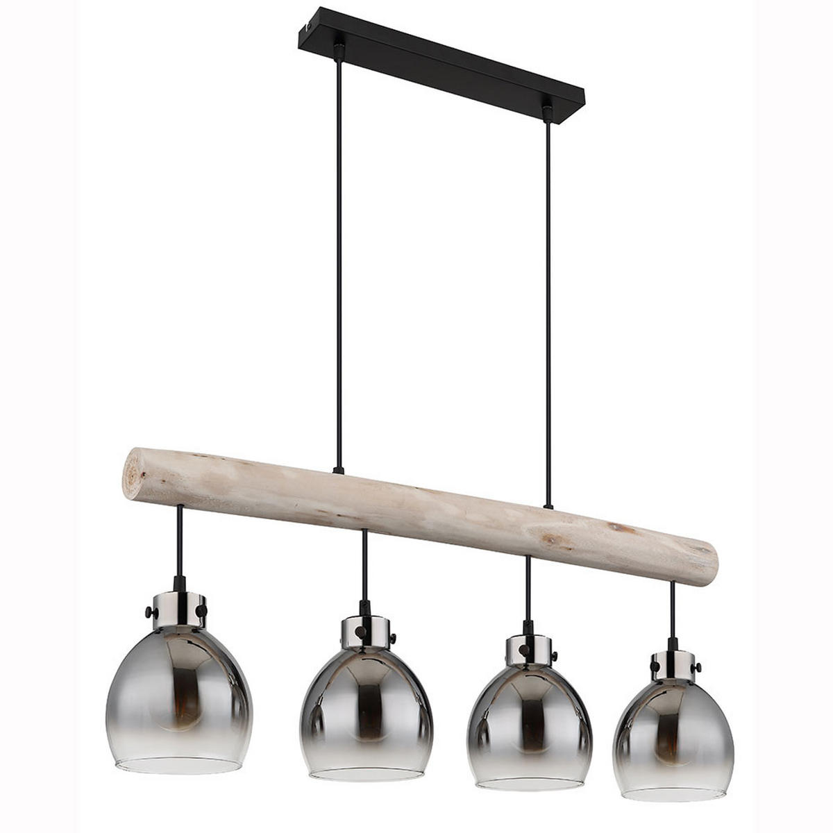 LED HÄNGELEUCHTE Metall Glas Rauchgrau - Grau, Holz (82.5/15/140cm) - Globo Lighting