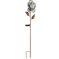 LED SOLAR-STECKLEUCHTE Blumen Silber - Silberfarben, Metall (19.5/8/75cm)