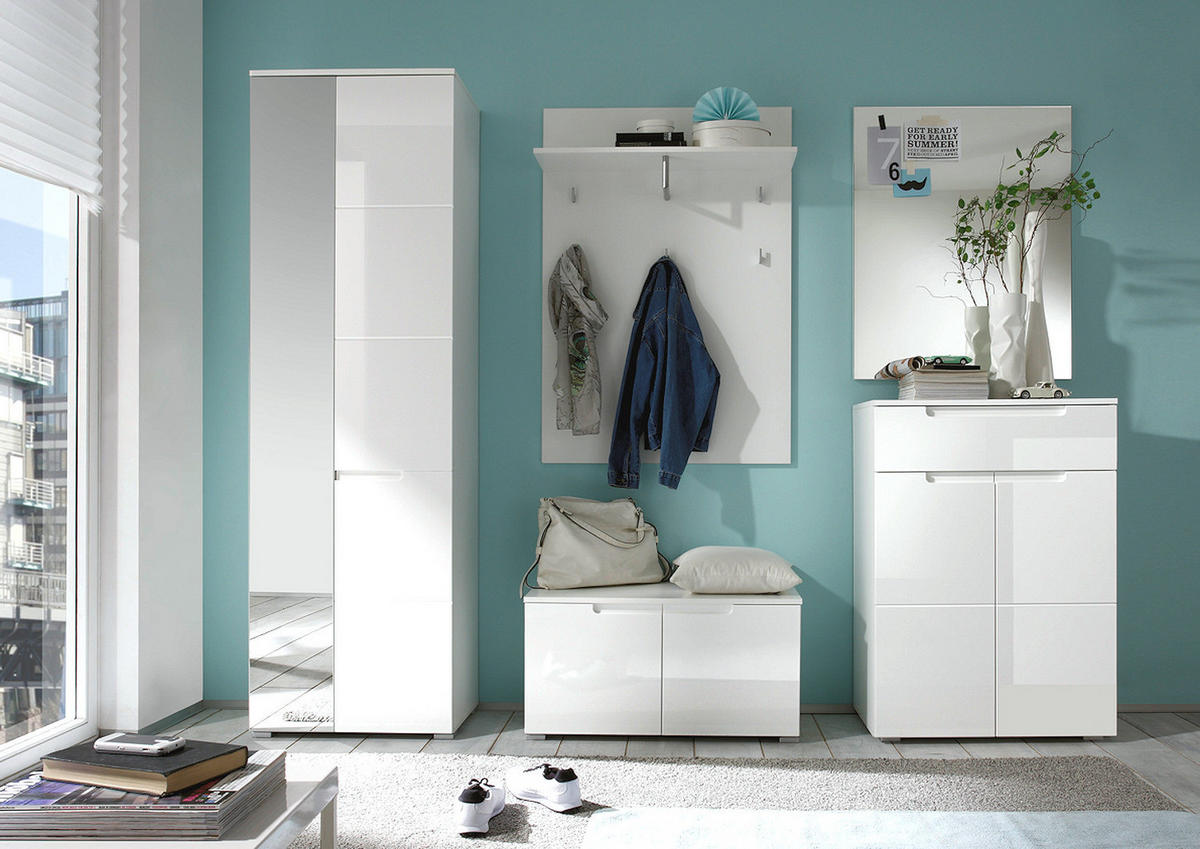 GARDEROBE 5-teilig in 210/198/40 cm - Weiß, Holz (210/198/40cm) - moebel dich auf