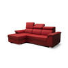 ECKSOFA KONGO RBN06, Eckcouch in L-Form mit Schlaffunktion, Farbe: Rot, Kunstleder, Ottomane Links - Rot, Textil (247/165cm) - O-Sofa
