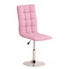 DREHSTUHL Lederlook pink - Chromfarben/Pink, Textil/Metall (43/90/56cm) - CLP