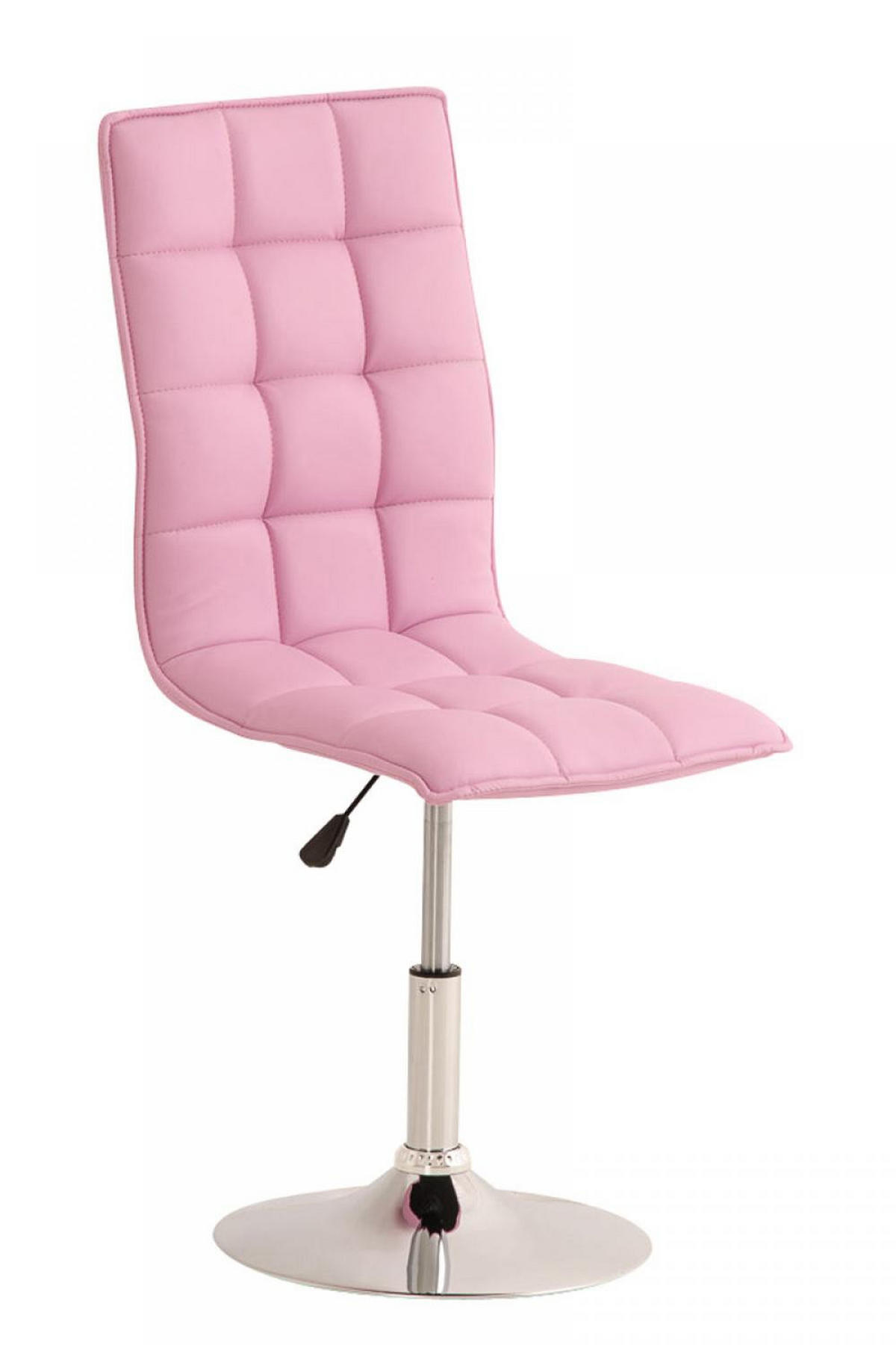 DREHSTUHL Lederlook pink - Chromfarben/Pink, Textil/Metall (43/90/56cm) - CLP