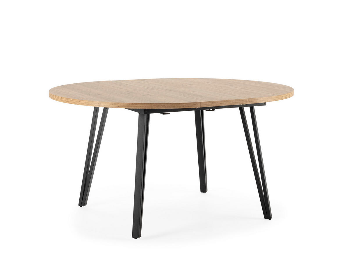 TISCH von 120 bis 150 cm mit schwarzen metallbeinen cleo 120/120/77 cm - Braun, Keramik (120/120/77cm) - Calicosy