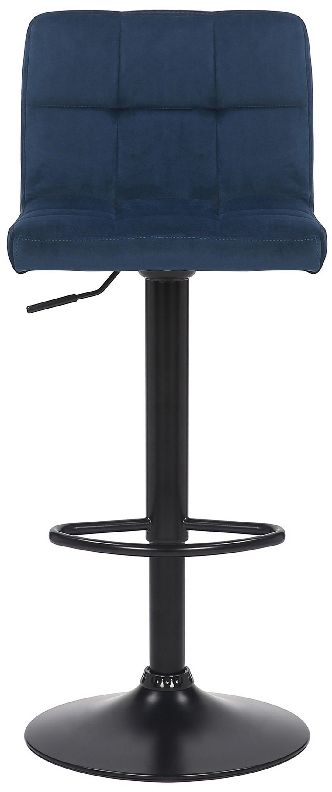 BARHOCKER 4er Set Fenai Samt blau - Blau/Schwarz, Textil/Metall (40/106/40cm) - TPFLiving
