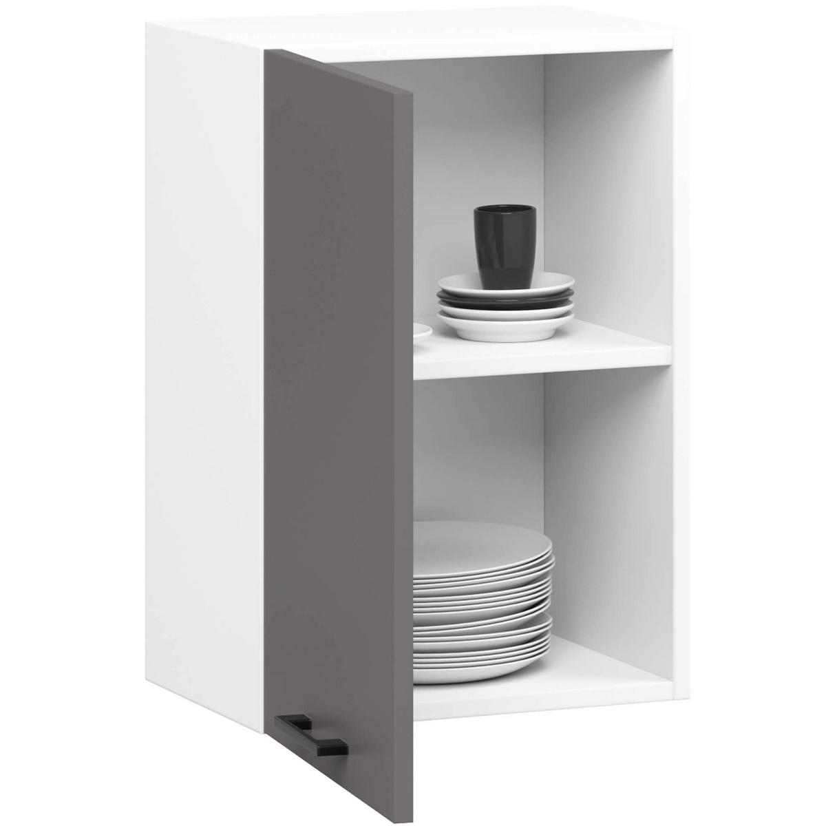 HÄNGESCHRANK Weiß, Graphit Grau 58/40/30 - Graphitfarben/Weiß, Holzwerkstoff (40/58/30cm) - RAUMHIRSCH FURNITURE