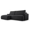 ECKSOFA mit Schlaffunktion Brauel, Schwarz - Schwarz, Textil (150/260cm) - Meblito