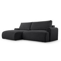 ECKSOFA mit Schlaffunktion Bordon, Schwarz - Schwarz, Textil (150/260cm) - Fedve