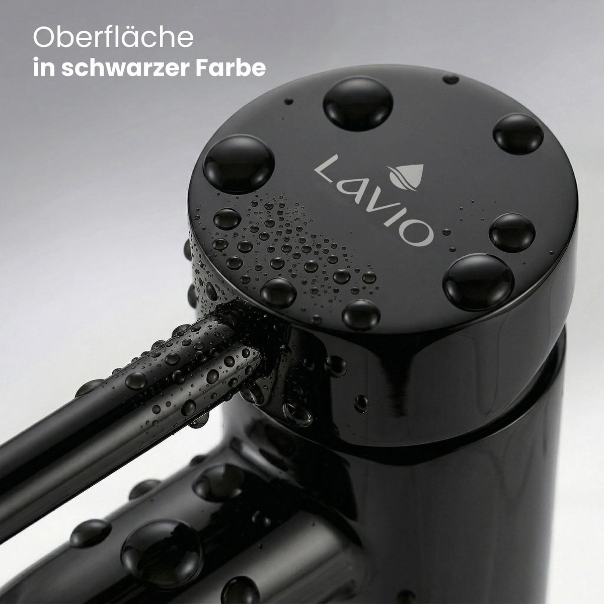 WASCHTISCHARMATUR Verti - Schwarz - Schwarz, Keramik/Metall (5.3/30.5/9.2cm) - Akord