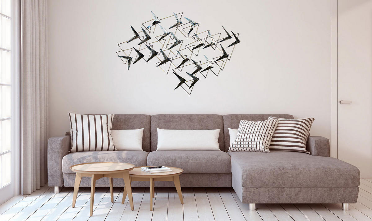 WANDDEKO Silber 147/99 cm - Silberfarben, Metall (3.7/99/4cm) - KUNSTLOFT