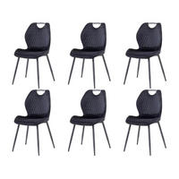 ESSZIMMERSTÜHLE 6er-Set Stoff Schwarz - Schwarz, Textil (44/86/46cm)