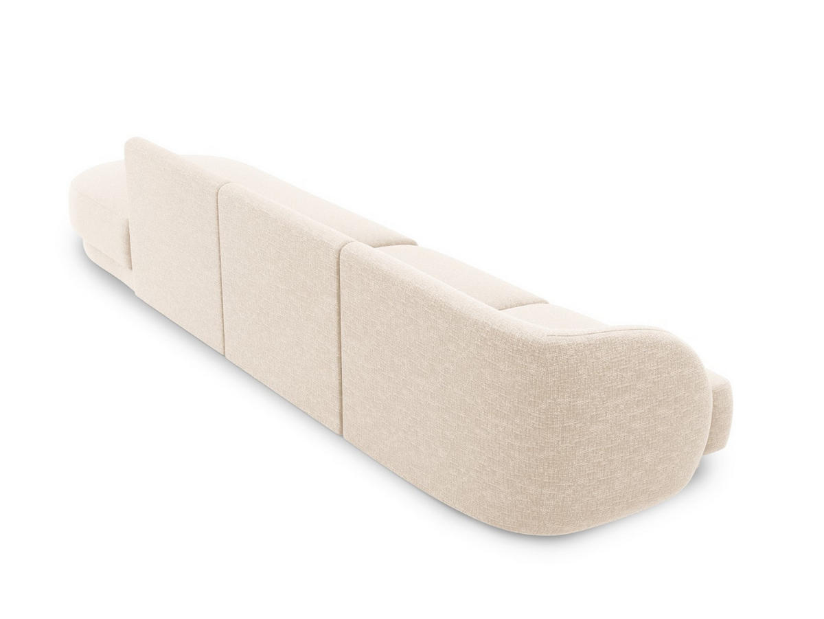 RECHTES-SOFA Miley aus Chenille-Stoff leichtes beige 4 Sitzplätze - Creme, Textil (90/70/323cm) - Micadoni