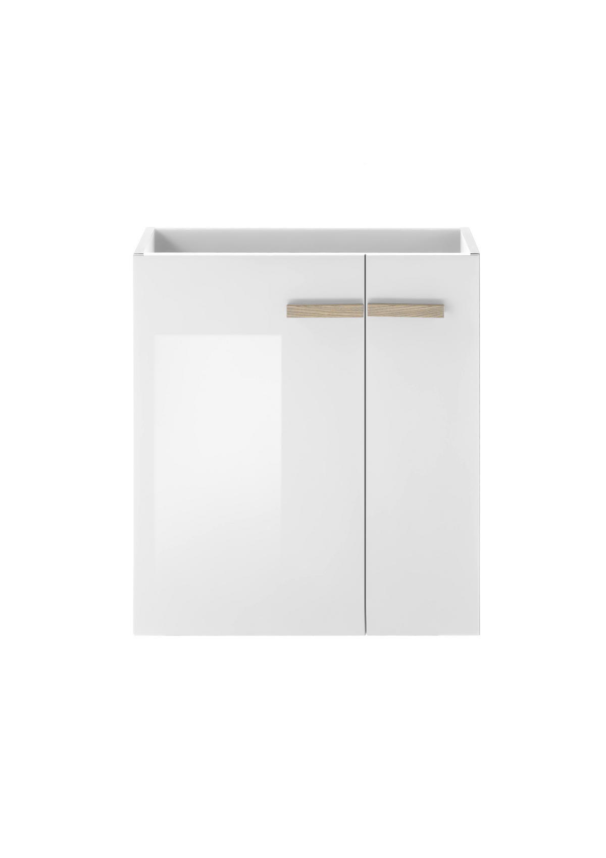 WASCHTISCH S12 Weiß Hochglanz & Eiche Dekor 60/68/40 cm - Weiß Hochglanz, Holzwerkstoff (60/68/40cm) - Livojo